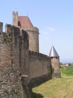 Carcassonne - 01 & 21 & 02 - Barbacanne de la porte Narbonnaise, Tour du Treseau, Tour de Berard